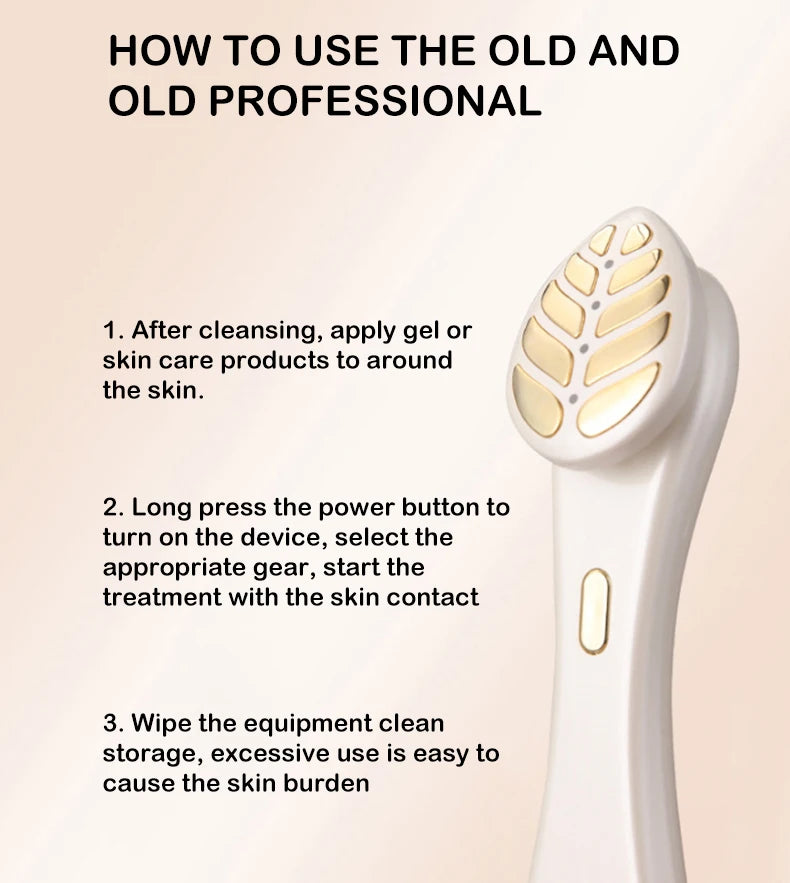 Led Eye Massage Pen Efficient Massage EMS Instrument With Golden Leaf Vibrating Massager