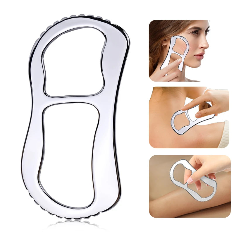 1pc stainless steel massager, universal massage guasha massager, grip handle design, no electricity massager, portable practical