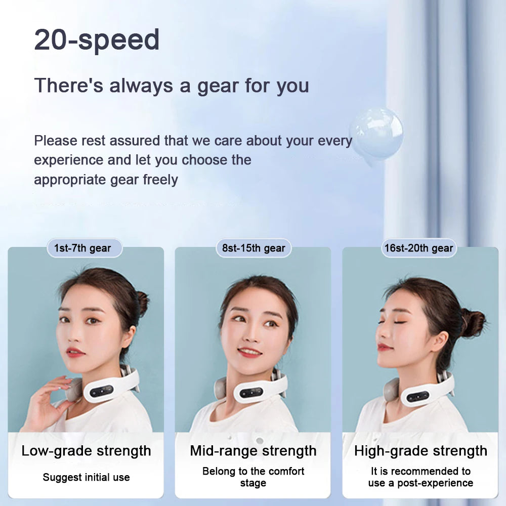 Neck Massager Shiatsu Cervical Massager with Heat 4 Heads Electric Neck Massager for Pain Relief Deep Tissue 20 Speed 6 Modes