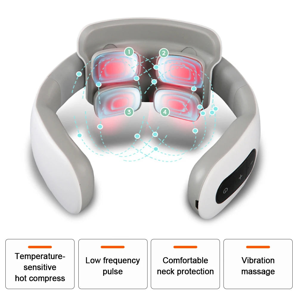 Neck Massager Shiatsu Cervical Massager with Heat 4 Heads Electric Neck Massager for Pain Relief Deep Tissue 20 Speed 6 Modes
