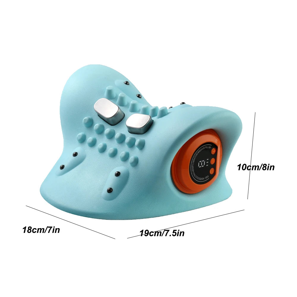 Electric Cervical Massager Neck Stretcher Chiropractic Traction Head Acupoint Massage Pillow Shouder Body Massager