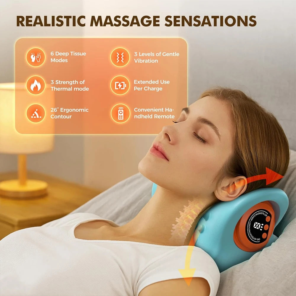 Electric Cervical Massager Neck Stretcher Chiropractic Traction Head Acupoint Massage Pillow Shouder Body Massager