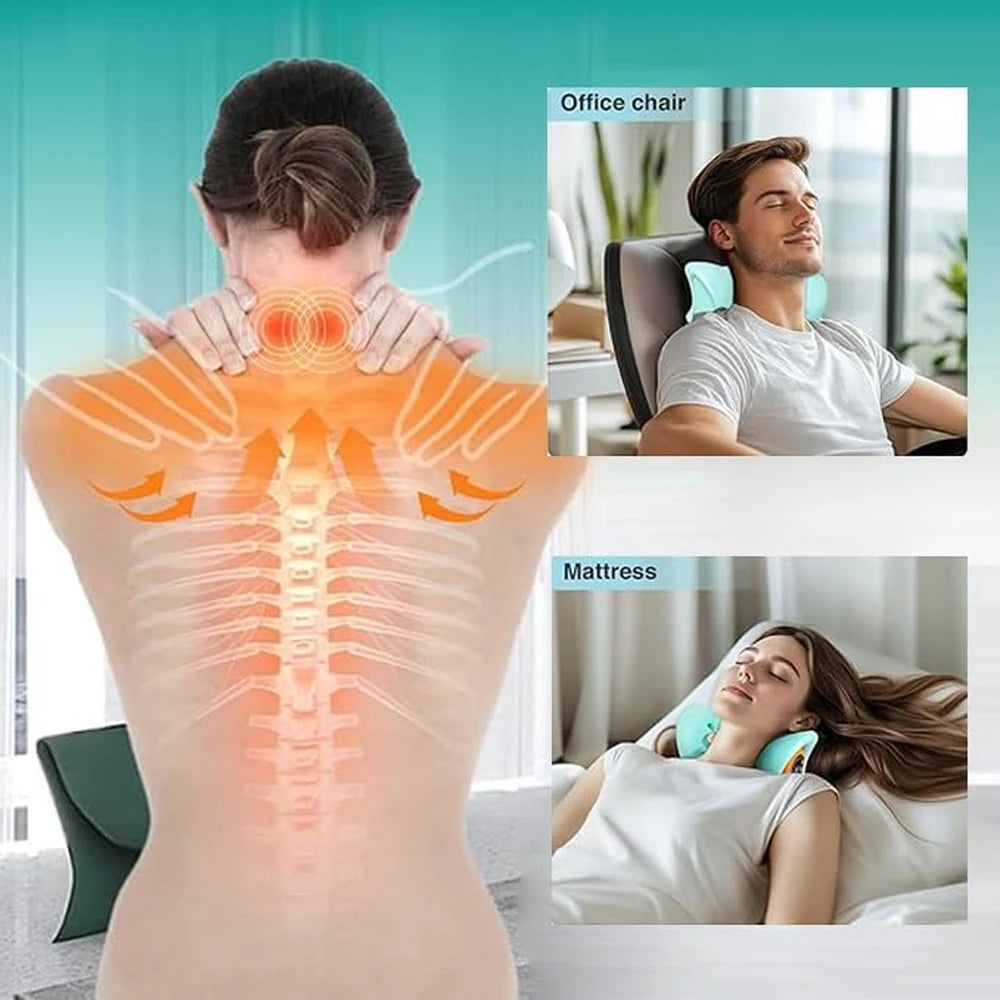Electric Cervical Massager Neck Stretcher Chiropractic Traction Head Acupoint Massage Pillow Shouder Body Massager
