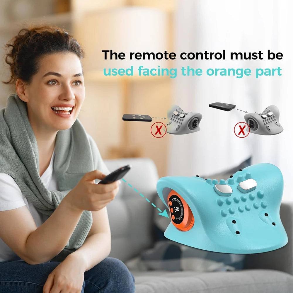 Electric Cervical Massager Neck Stretcher Chiropractic Traction Head Acupoint Massage Pillow Shouder Body Massager