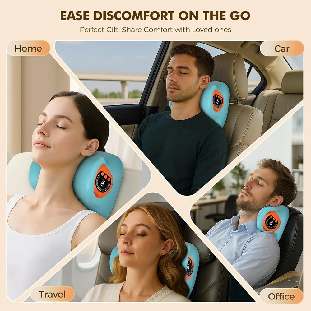 Electric Cervical Massager Neck Stretcher Chiropractic Traction Head Acupoint Massage Pillow Shouder Body Massager