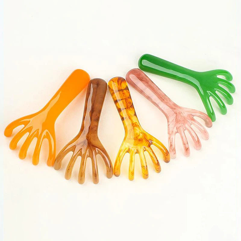 1 Pcs Head Massager Manual Hair Scalp Massager Gua Sha Five Claw Massage Tool Comb Portable Handheld Resin Relax Tool For Gifts