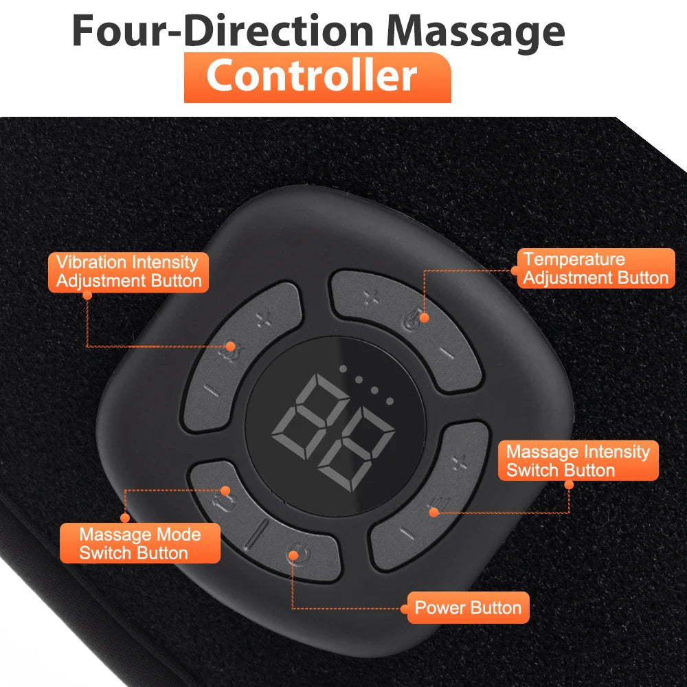 Electric Ankle Massager Air Bag Compression 3 Levels Vibration 5-speed intensity mode 45-65°C Heating Pad