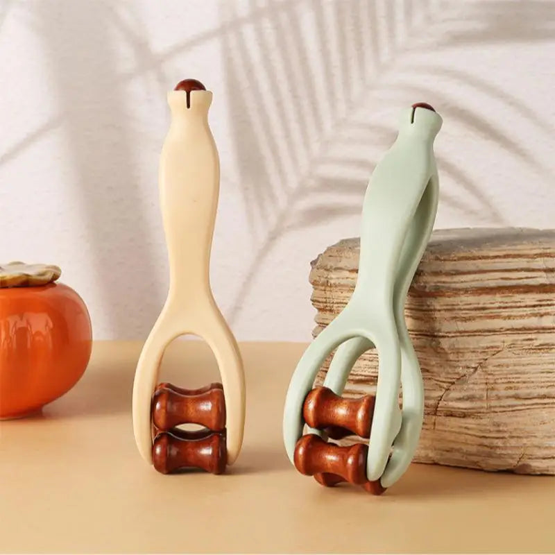 For Hand Meridian Relief Solid Wood Finger Massage Roller With 360° Rollers Clip Design Finger Massager Acupressure Stick