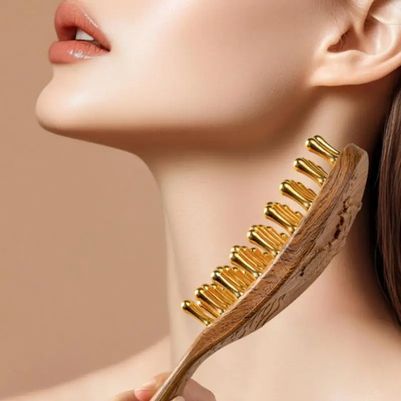 1PCS 39 Teeth Head Massage And Gua Sha Tool Long Handled Massage Comb Scalp Head Meridian Comb Thickened Wide Wooden Comb