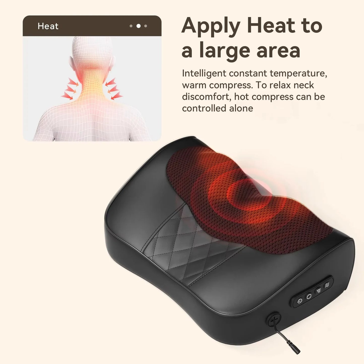 Back Massager for Deep Tissue Shiatsu Lower Neck Massager with Heat 3D Kneading Massage Pillow for Shoulder Legs Gifts for Mom D