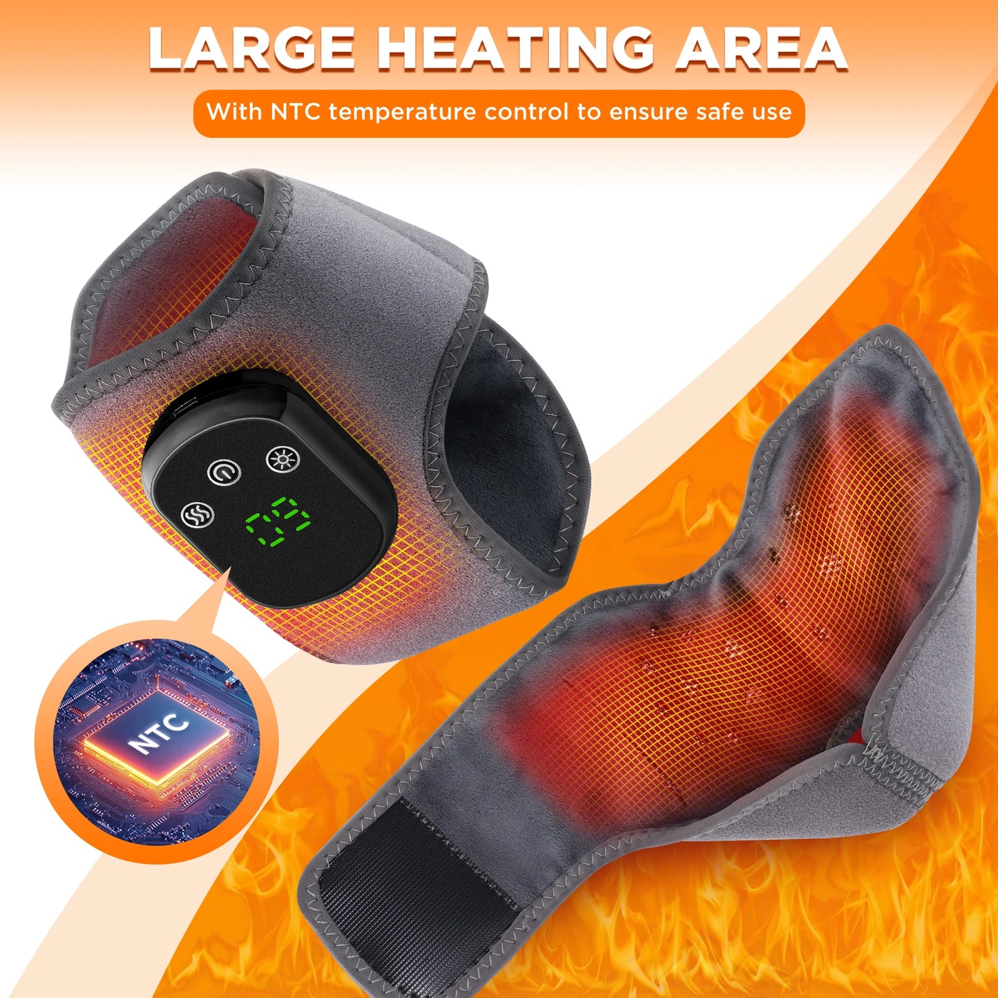 Electric Ankle Massager Air Bag Compression 3 Levels Vibration 5-speed intensity mode 45-65°C Heating Pad
