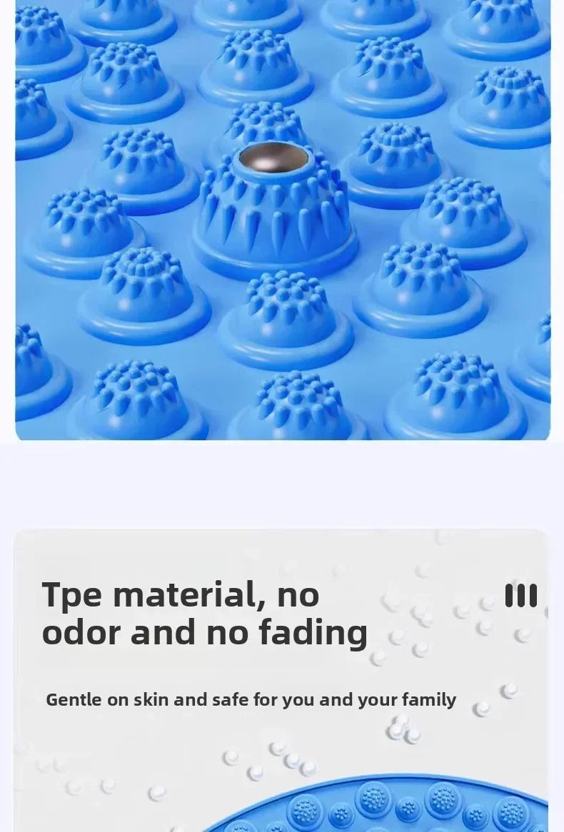 Round Foot Massage Mat, Super Jogging Acupressure Plate Indoor in-place Running Foot Pad Foot Massage Roller for Plantar Relief