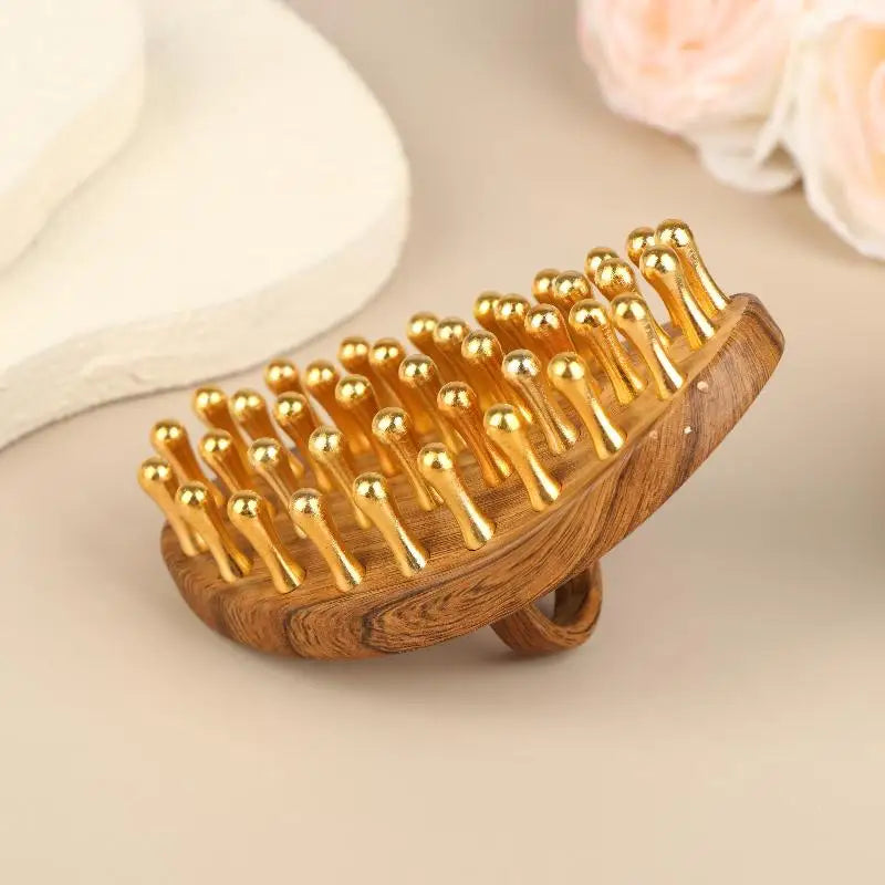 1PCS 39 Teeth Head Massage And Gua Sha Tool Long Handled Massage Comb Scalp Head Meridian Comb Thickened Wide Wooden Comb