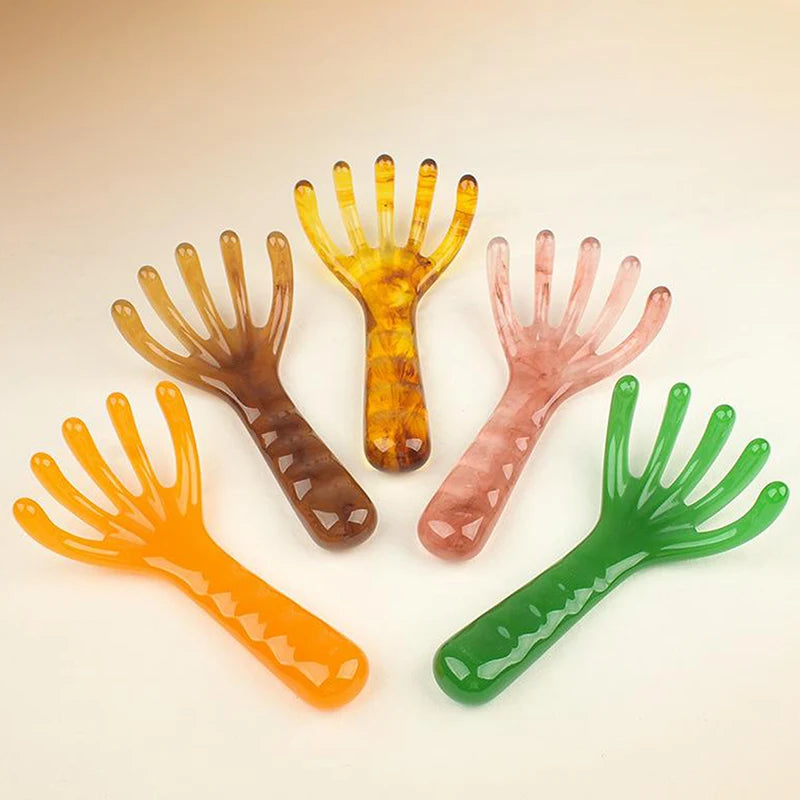 1 Pcs Head Massager Manual Hair Scalp Massager Gua Sha Five Claw Massage Tool Comb Portable Handheld Resin Relax Tool For Gifts