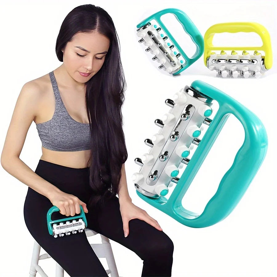 Multifunctional Handheld Cellulite Massager Deep Tissue Roller for Legs Arms Belly Neck Portable Full-Body Muscle Relief Tool