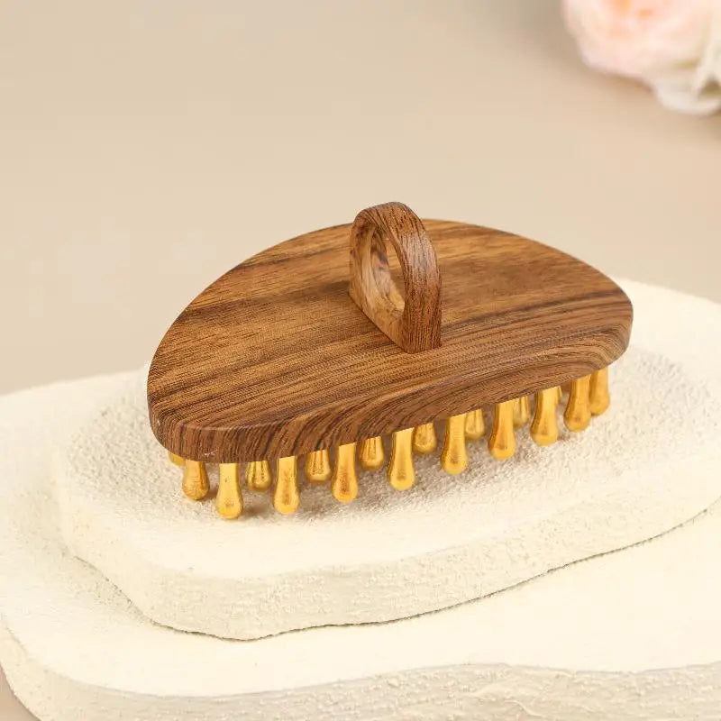 1PCS 39 Teeth Head Massage And Gua Sha Tool Long Handled Massage Comb Scalp Head Meridian Comb Thickened Wide Wooden Comb