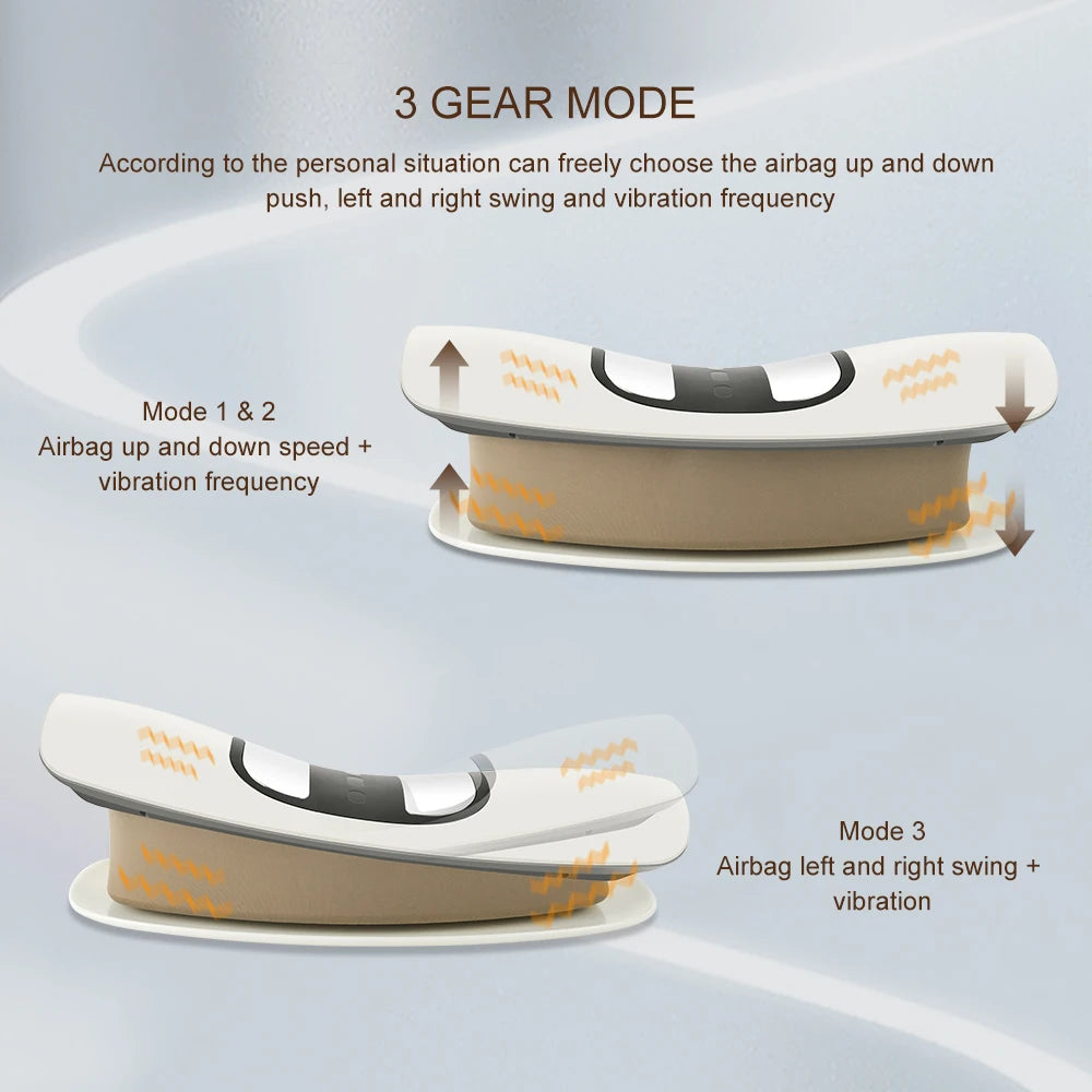 Ergonomic Electric Lumbar Traction Massager Adjustable Vibration Waist Spine Support Back Massage Machine Inflatable Stretcher