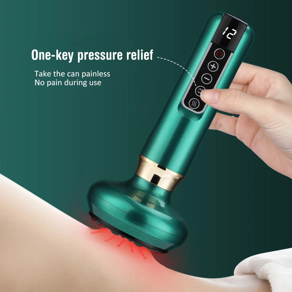 Dropshipping 12 Levels Electric Cupping Massager Vacuum Suction Cupping Blood Circulation with Body Oil
