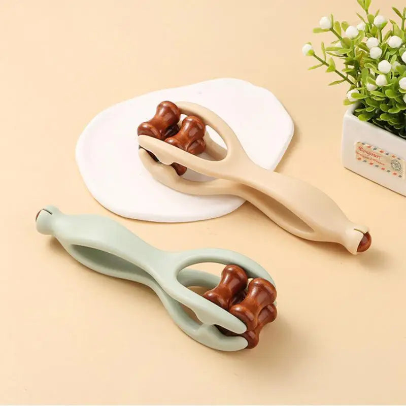 For Hand Meridian Relief Solid Wood Finger Massage Roller With 360° Rollers Clip Design Finger Massager Acupressure Stick