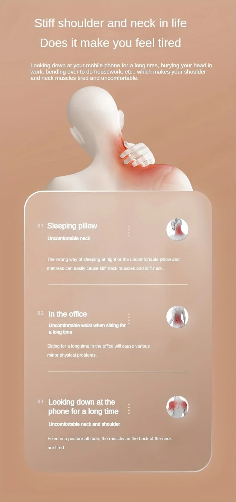1 Shoulder and Neck Massager Professional Edition - With realistic humanoid massage, rechargeable to relax muscles, home masseur