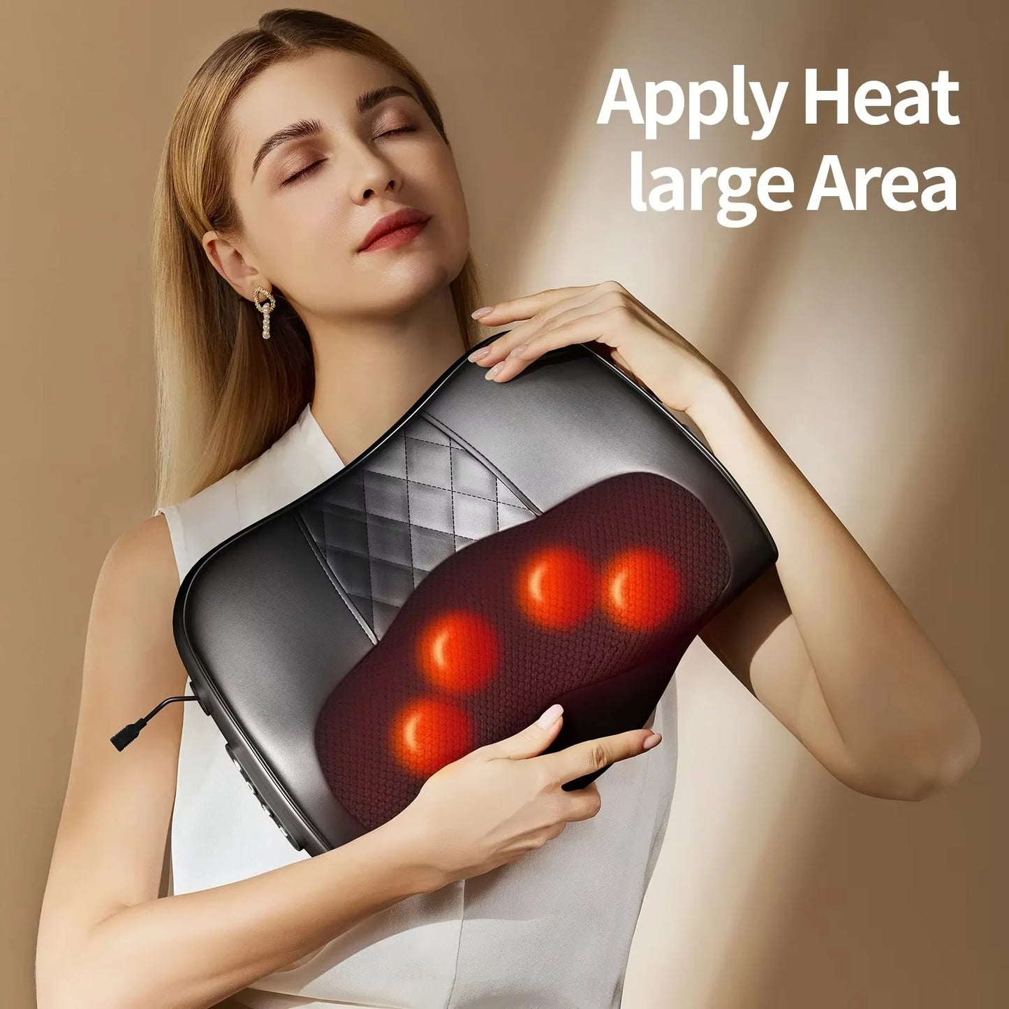 Back Massager for Deep Tissue Shiatsu Lower Neck Massager with Heat 3D Kneading Massage Pillow for Shoulder Legs Gifts for Mom D
