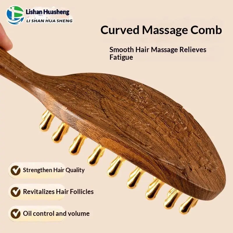 1PCS 39 Teeth Head Massage And Gua Sha Tool Long Handled Massage Comb Scalp Head Meridian Comb Thickened Wide Wooden Comb