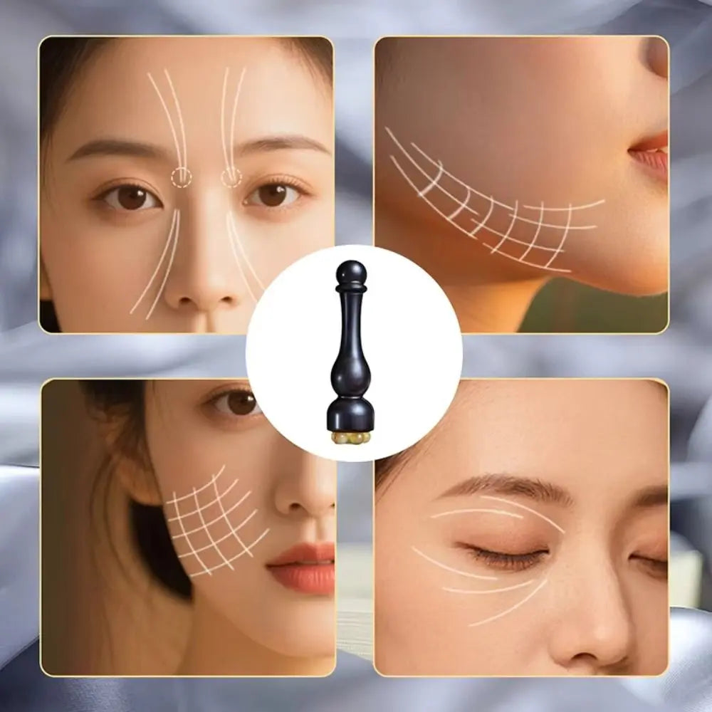 New Sandalwood Facial Massager Small Lotus Pod Wooden Facial Relaxation Equipment No Paint Eye Massage Stick Facial Skin Care