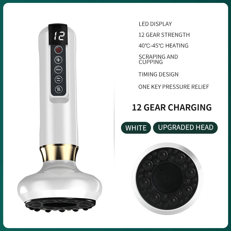 Dropshipping 12 Levels Electric Cupping Massager Vacuum Suction Cupping Blood Circulation with Body Oil