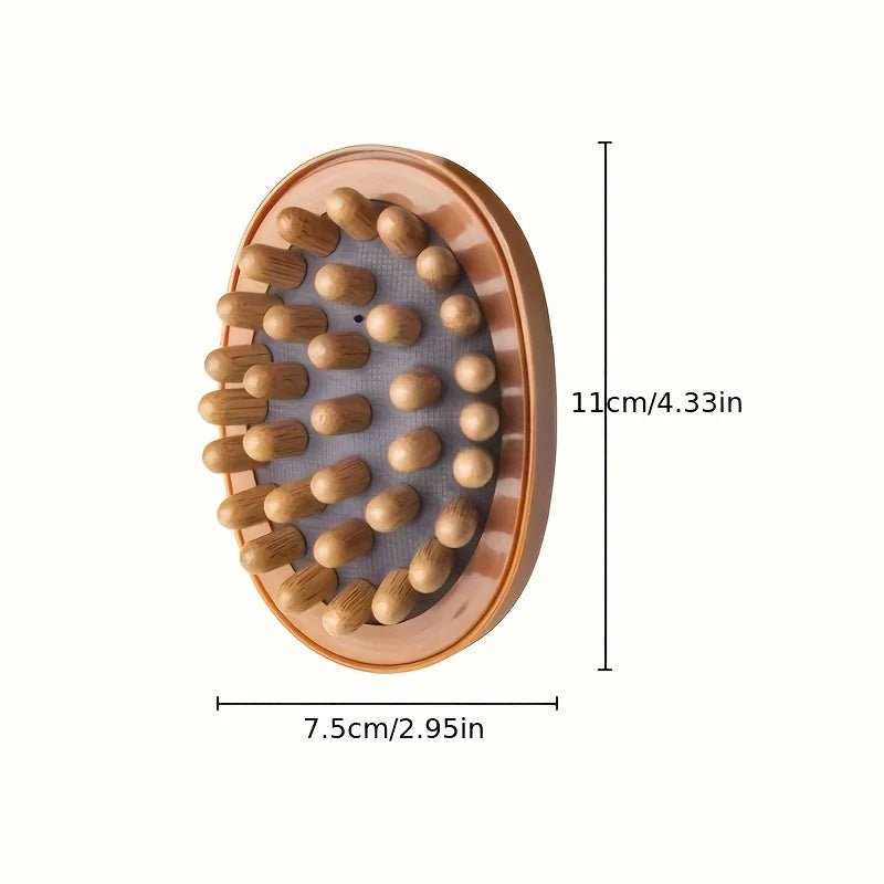 1pc 2pcs Natural Wooden Anti Massager Wooden Handheld Massager Body Brush Muscle Relaxation Sauna SPA Head Massage Brush.