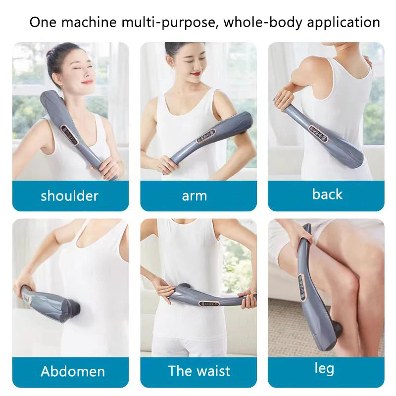 Rechargeable Hand Held Deep Tissue Massager for Muscles, Back Cordless Electric Percussion Body Massage for Foot, Neck, Shoulder