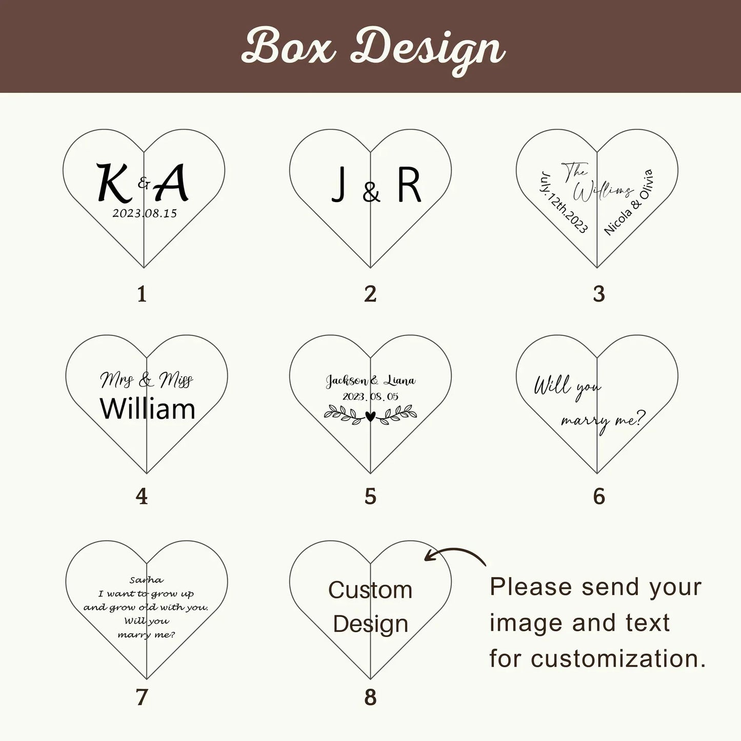Romantic Heart - Shaped Wooden Wedding Ring Proposal Box,  Customizable for Weddings, Unique Jewelry Holder Gift