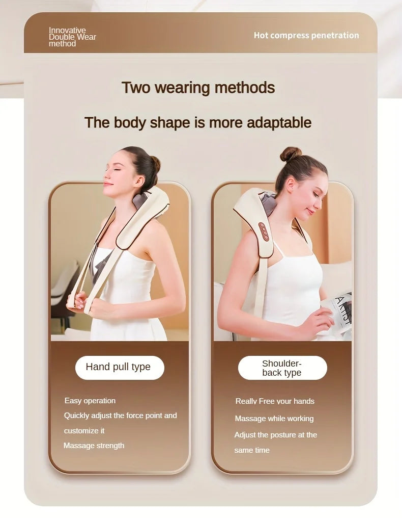 1 Shoulder and Neck Massager Professional Edition - With realistic humanoid massage, rechargeable to relax muscles, home masseur