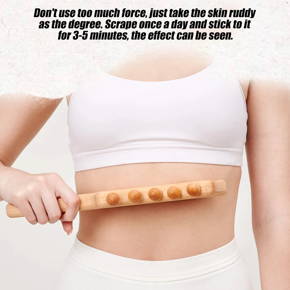 Wooden Massager Handheld Massager Stick for Fascia,Cellulite, Muscle & Abdomen ,Body Therapy Massager, Muscle Belly Relief Tool