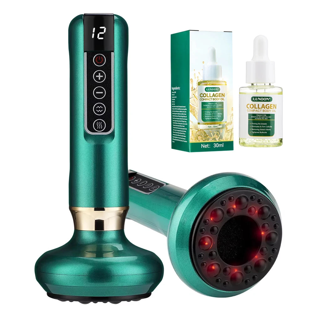 Dropshipping 12 Levels Electric Cupping Massager Vacuum Suction Cupping Blood Circulation with Body Oil