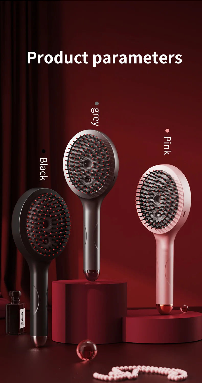 Handheld Vibration Micro-current EMS Head Massage Wireless Red light Drug Spray Massage Comb Head Fatigue Anti-hair Loss Massage