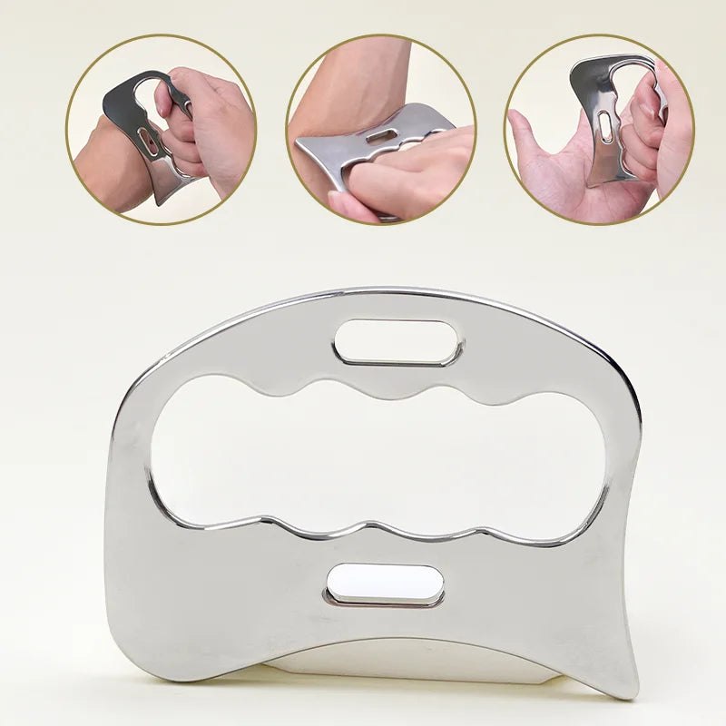 1pc stainless steel massager, universal massage guasha massager, grip handle design, no electricity massager, portable practical