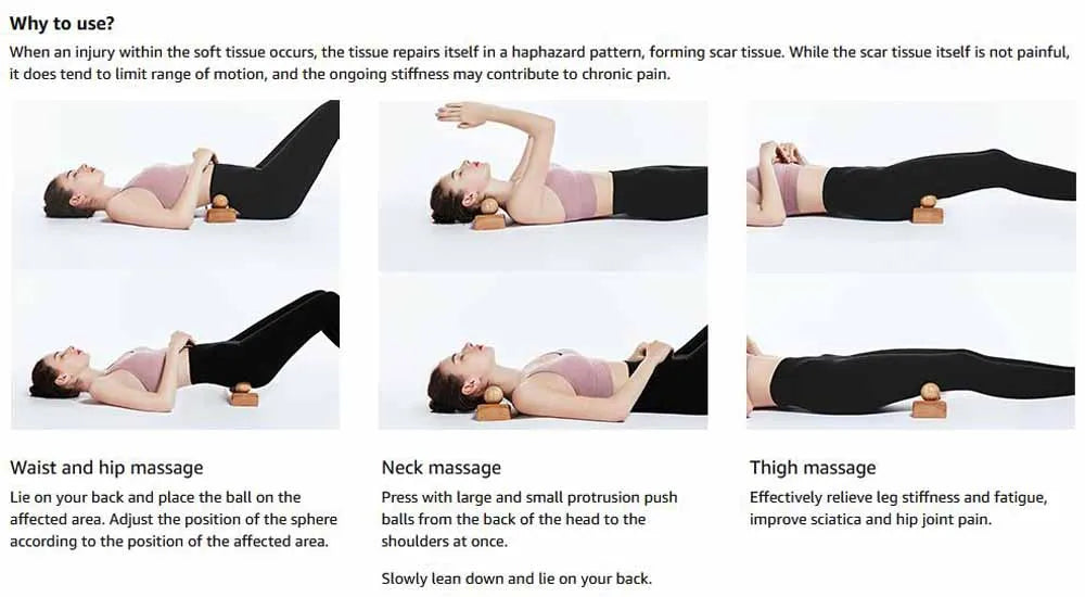 Psoas Muscle Hip Release Tool,Trigger Point Massager,Wood Therapy Massage Tools,Physical Therapy for Occipital Cordus & Back