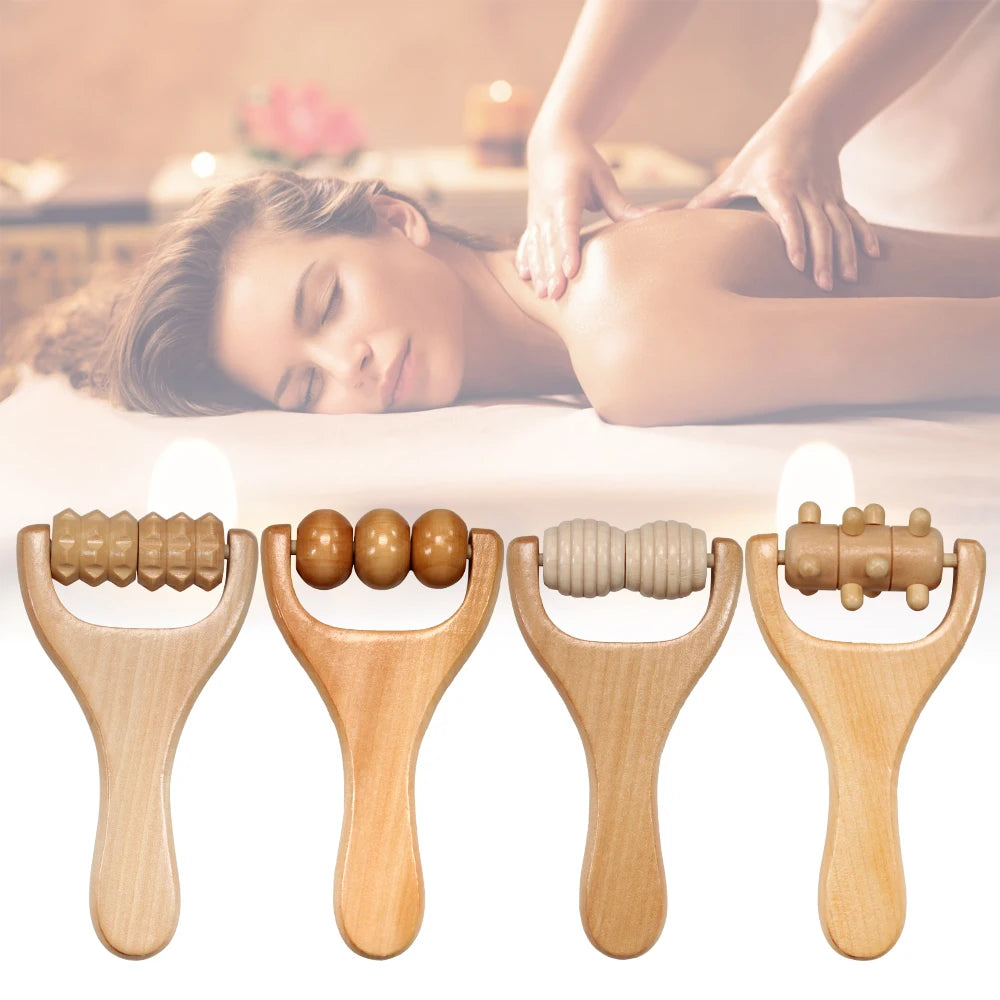 1pcs  Wooden Massage Roller, Multi-Functional Body Roller for Cellulite Reduction, Eases Muscle Tension ,Natural Muscle Roller