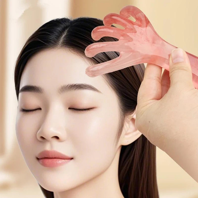 1 Pcs Head Massager Manual Hair Scalp Massager Gua Sha Five Claw Massage Tool Comb Portable Handheld Resin Relax Tool For Gifts