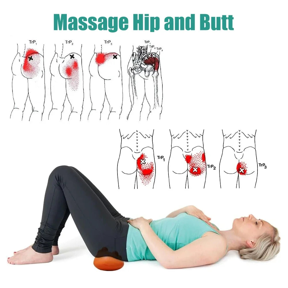 Hip Massager for Psoas Release, Sciatica & Piriformis Syndrome Pain Relief, Trigger Point Massage Tool for Hip & Lower Back Pain