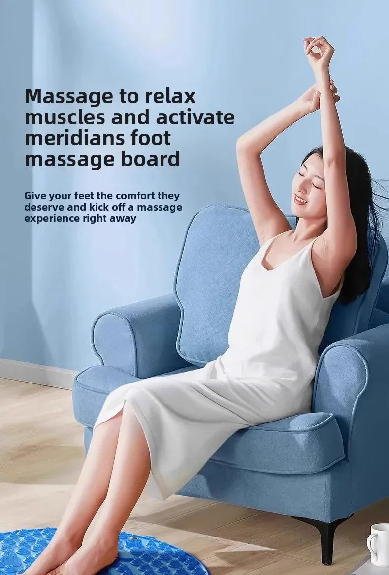 Round Foot Massage Mat, Super Jogging Acupressure Plate Indoor in-place Running Foot Pad Foot Massage Roller for Plantar Relief
