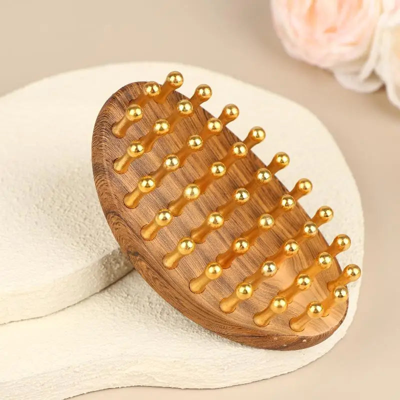 1PCS 39 Teeth Head Massage And Gua Sha Tool Long Handled Massage Comb Scalp Head Meridian Comb Thickened Wide Wooden Comb