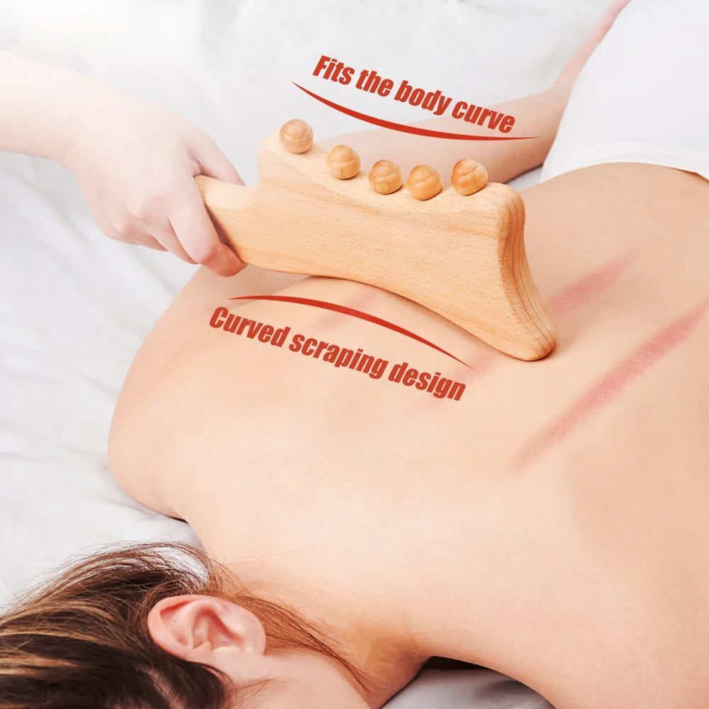 Wooden Massager Handheld Massager Stick for Fascia,Cellulite, Muscle & Abdomen ,Body Therapy Massager, Muscle Belly Relief Tool