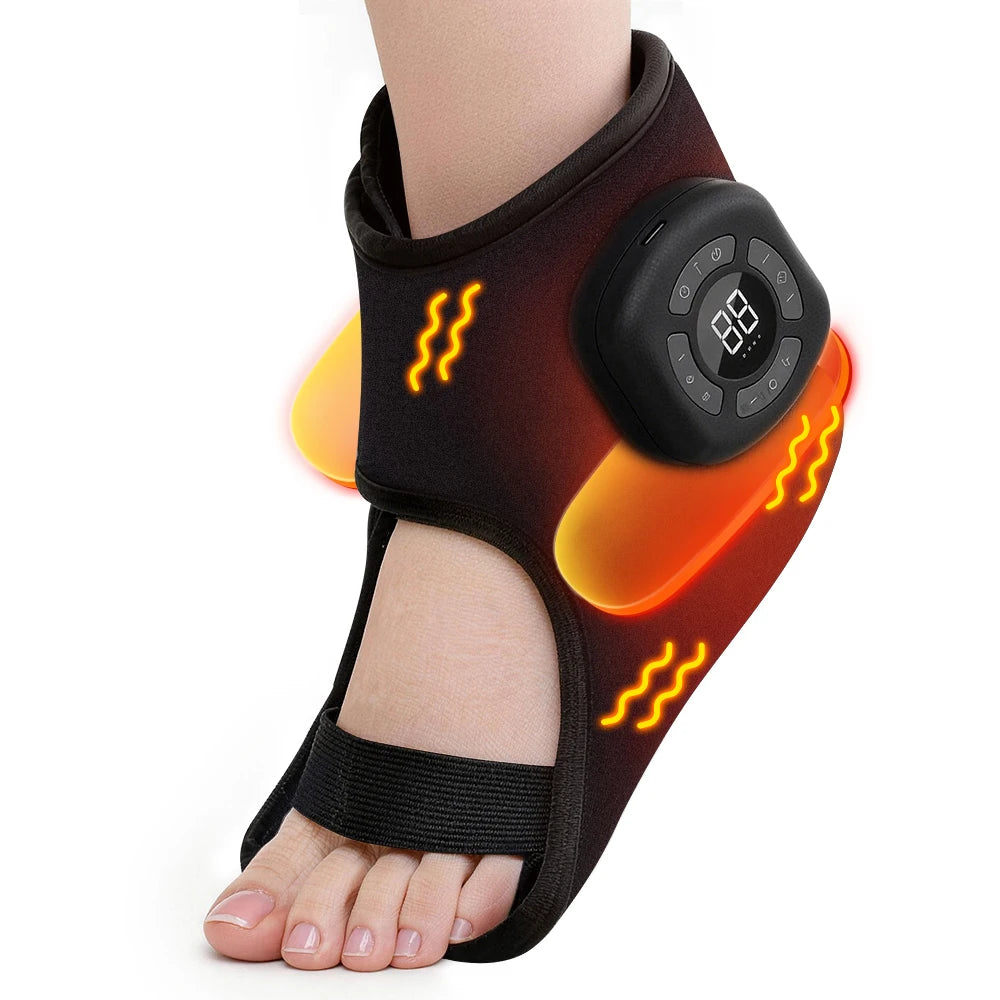 Electric Ankle Massager Air Bag Compression 3 Levels Vibration 5-speed intensity mode 45-65°C Heating Pad