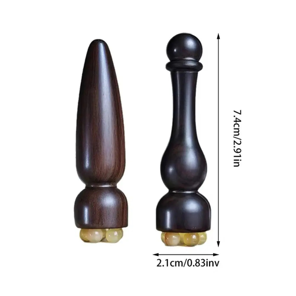 New Sandalwood Facial Massager Small Lotus Pod Wooden Facial Relaxation Equipment No Paint Eye Massage Stick Facial Skin Care