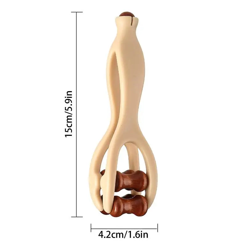 For Hand Meridian Relief Solid Wood Finger Massage Roller With 360° Rollers Clip Design Finger Massager Acupressure Stick