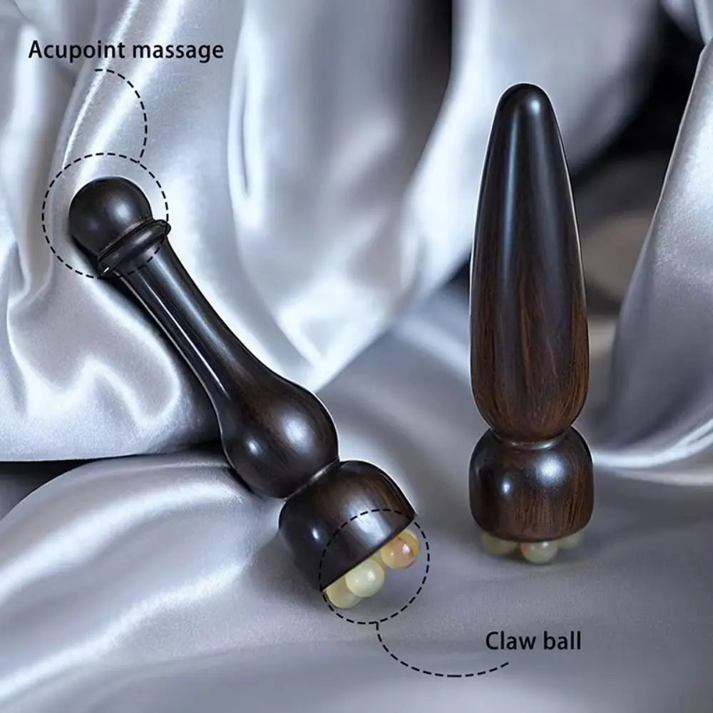 New Sandalwood Facial Massager Small Lotus Pod Wooden Facial Relaxation Equipment No Paint Eye Massage Stick Facial Skin Care