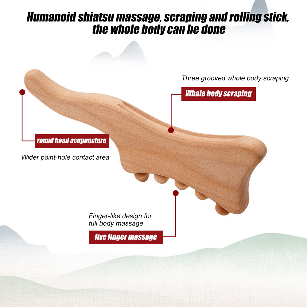 Wooden Massager Handheld Massager Stick for Fascia,Cellulite, Muscle & Abdomen ,Body Therapy Massager, Muscle Belly Relief Tool