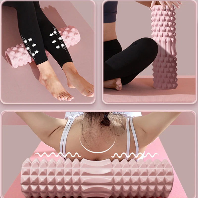 Yoga Foam Roller Set Muscle Massage Block Yoga Brick Pilates Tools Gym Fitness Exercise Equipment for Muscle Relaxation