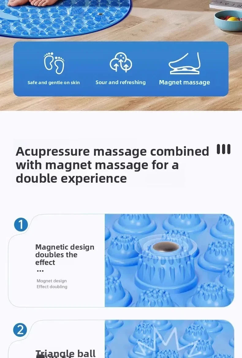 Round Foot Massage Mat, Super Jogging Acupressure Plate Indoor in-place Running Foot Pad Foot Massage Roller for Plantar Relief